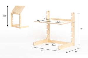 standing desk riser shelf dimensions